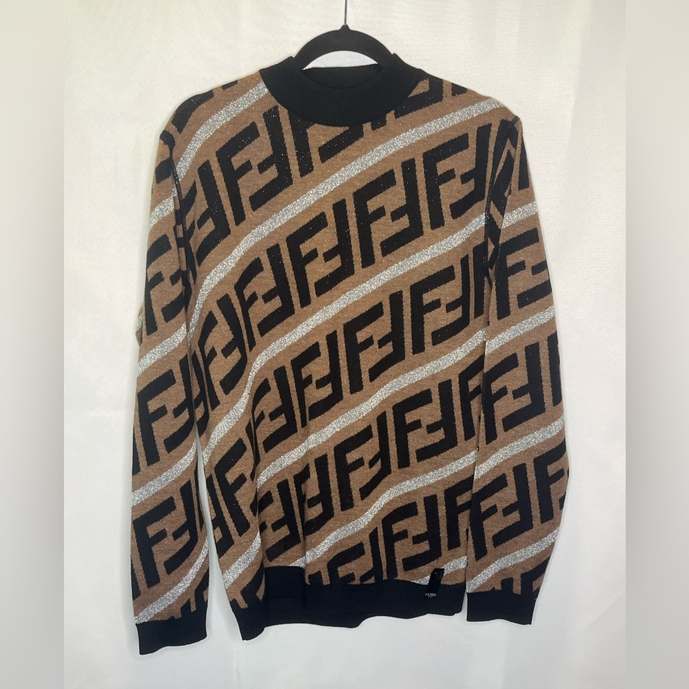 Fendi x Nicki Minaj FF Monogram Glitter Pullover Sweater